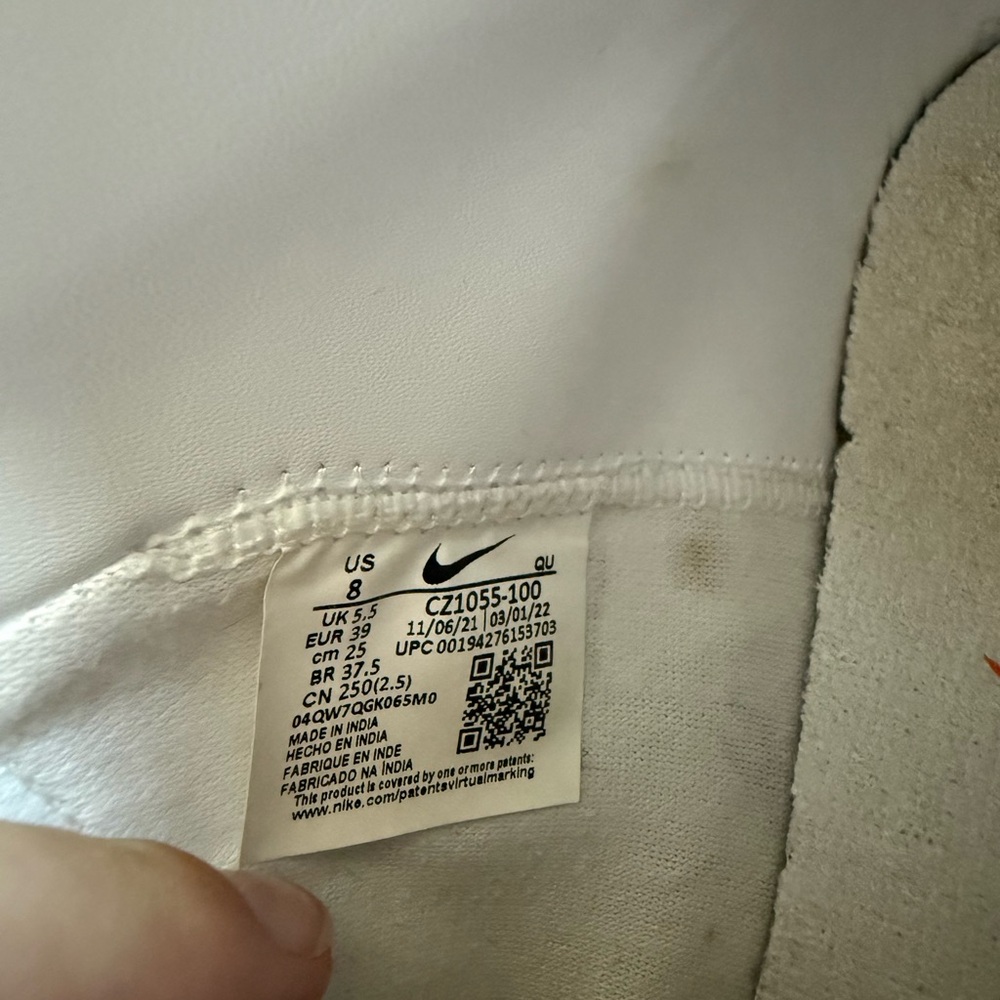 Nike Blazer Mid 77 White High-Top Sneakers with Black Swoosh - Picture 6 of 6